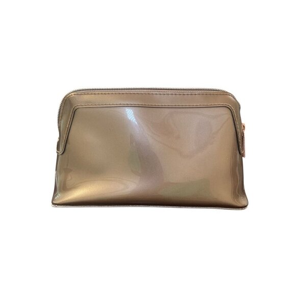 Ted Baker London Champagne Cosmetic Make Up Bag w/ Bow Zipper Logo Pull Tab - Picture 2 of 5